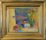 Daniel Couthures (French B 1930) Oil of Saint Maxime Market